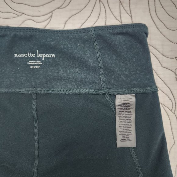 [XS] Deep Green w/ Black Meshed Cut Out Nanette Lepore Leggings - Picture 6 of 14